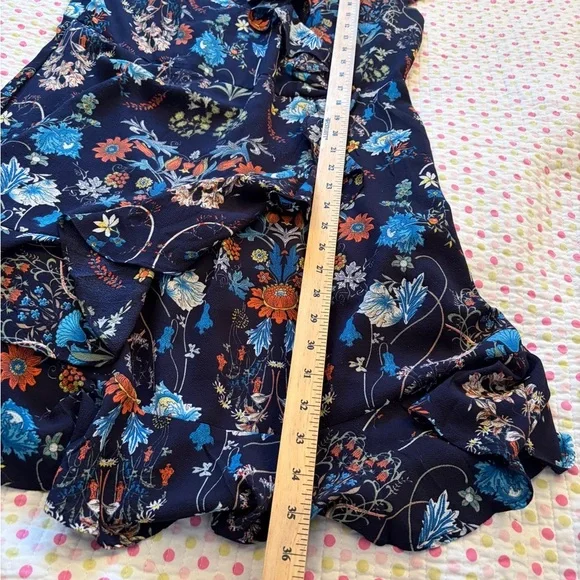 Papillon Ruffle Floral Print Dress-Size Large-Side Zipper - Picture 6 of 11